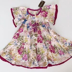NWT Matilda Jane Bird of Paradise Short-Sleeve Floral Tiered Dress 2T 4T
